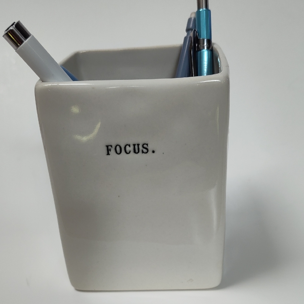 Rae Dunn White Ceramic Pencil Holder